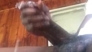 Jacking this dick on the back porch