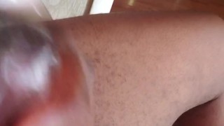 Playing with my fat black cock