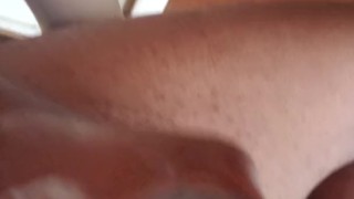Playing with my fat black cock