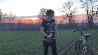 Horny Teenager and Hot trip by bicycle ! 1 - TRIP. 2 - CUMSHOT ! / BIG DICK