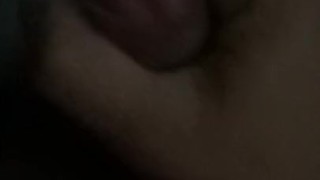 Guy's handjob and cum on the bed. Jerk off in the bedroom