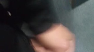 Masterbating in a public bathroom
