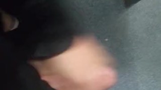 Masterbating in a public bathroom