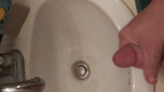 Shooting big load down drain