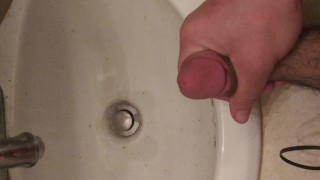 Shooting big load down drain