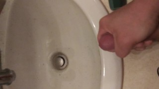 Shooting big load down drain