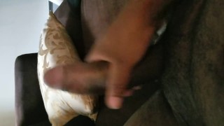 JERKING BBC ON COUCH