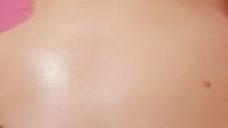 Oil belly massage and belly inflation