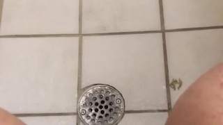Quick cum in public shower before I get caught