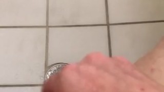 Quick cum in public shower before I get caught