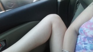 PLAYING with my PUSSY in the front  of the UBER DRIVER