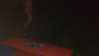Cheating neighbors wife on slip and slide naked after party for 4th of july