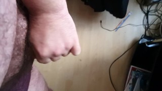 Chubby slow motion uncut cumshot