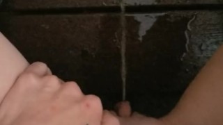 Norma peeing on her neighbours stairs