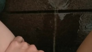 Norma peeing on her neighbours stairs