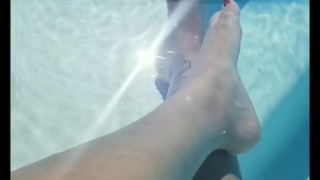 After Long Day at School, Latina Teen Soaks Feet
