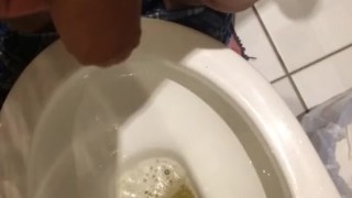 Big teen dick empties bladder