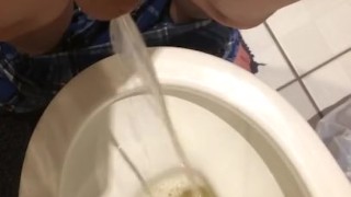 Big teen dick empties bladder