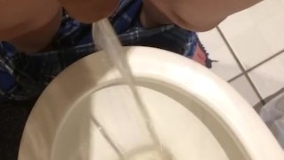 Big teen dick empties bladder