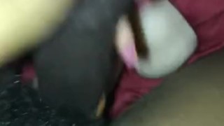 stuffing my fat black pussy with two toys