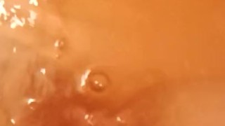 SEXY GIRL WITH HAIRY BUSH MAKES BUBBLY FART IN BATH TUB