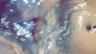 Sexy white girl in the tub