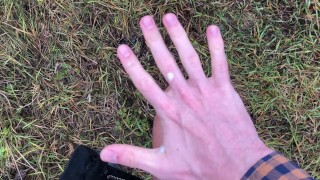 Horny BOY with HUGE DICK(23cm) Jerking OFF OUTDOOR IN THE COLD WEATHER