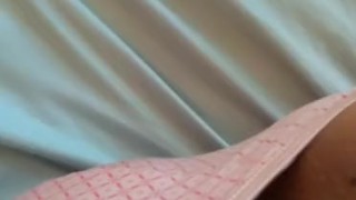 Pleasing myself on my friends bed