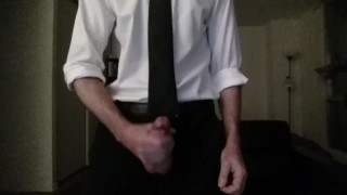 Hot guy jacks off to intense orgasm with stepsister in next room