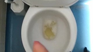 Having A Piss And Wank In Public Toilet