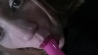 Teen Takes Dildo Licks Pussy Juices