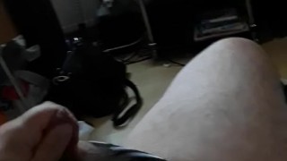 Fat Gainer watching porn and jerking off