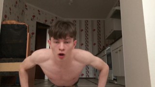 Evening Workout with Beautiful TEEN BOY/ Dominant / Naked Gymnastics / BOSS