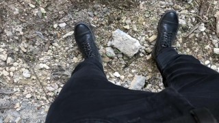 Quickly OUTDOOR & Hot Stud Wanking HIS BIG DICK / HUGE LOAD / Monster Cock