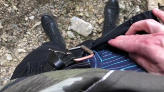 Quickly OUTDOOR & Hot Stud Wanking HIS BIG DICK / HUGE LOAD / Monster Cock