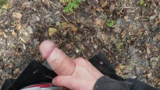 Horny BOY Stroking his Big Dick Outdoor in SNOWY WEATHER / Cute boy /School