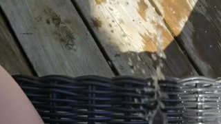 Norma makes a mess on the deck with pee