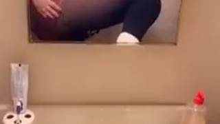 Playing in the bathroom