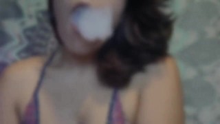 Smoking up close, yummy mouth