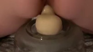 Wife rides 8”dildo Hubs records
