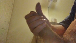 Big dick bathroom solo with great cumshot...... Your welcome