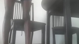 Sitting down stroking and shooting in sunlight