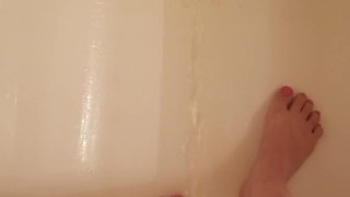 Short Girl Standing Piss In Shower