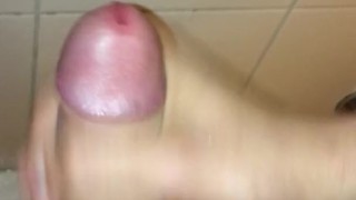 Another huge cumshot in the bathroom