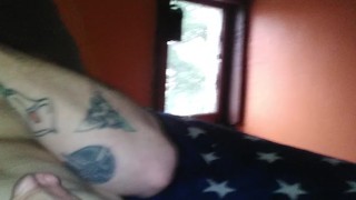 Jerking off my big cock