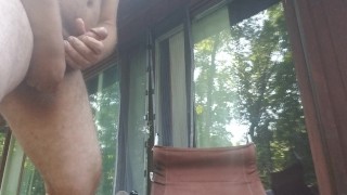 Stroking on my deck this morning