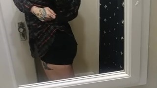 CUTE BLONDE RIPS A LOUD, SEXY FART IN THE MIRROR