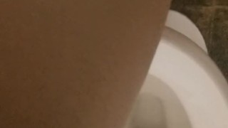 Quick Pee In Strip Club Bathroom