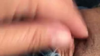 Taking a FAT cucumber in hubby’s old trucks s squirting all over