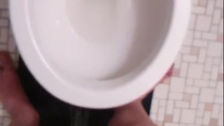 Naked Transgirl Pissing with Non-Op Clit and Showing My Cute Feet